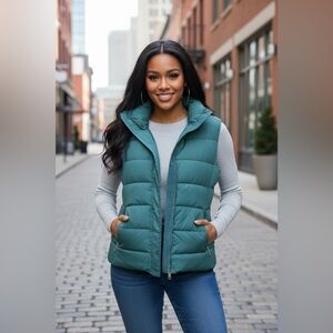 NEW Isabella Active Full Zip Puffer Vest Zippered Pockets Casual Size XL